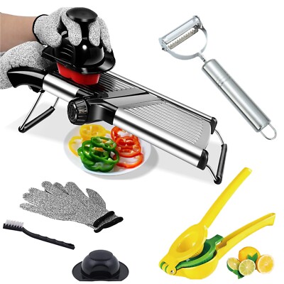 Mandoline Slicer for Kitchen Stainless Steel Food Chopper with Adjustable Blades