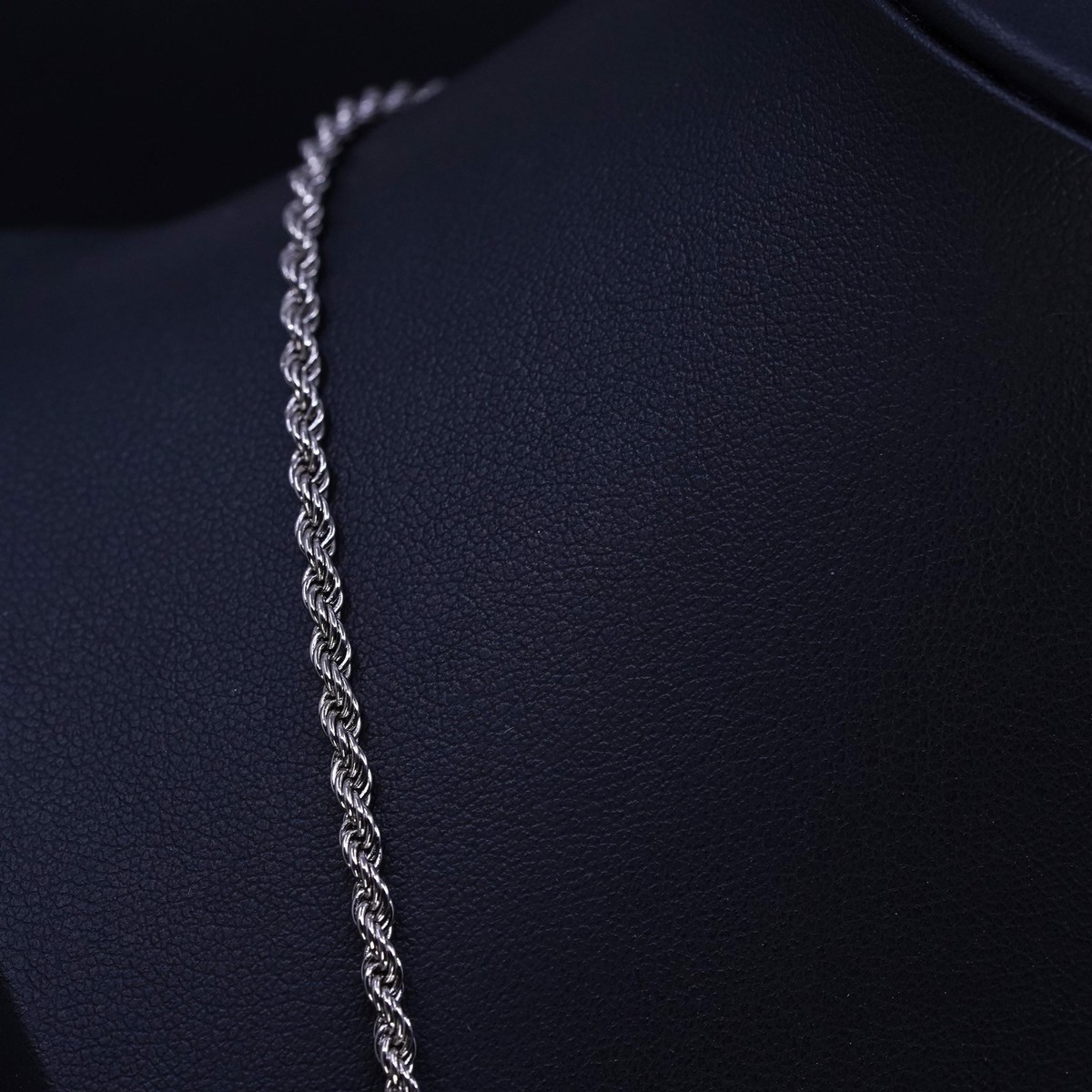 イタリア製 EURO VINTAGE ROPE CHAIN ネックレス 925 24” 3mm, vintage Italian sterling silver 925 rope chain necklace