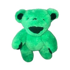 Vintage Grateful Dead Teddy Bear 8 Inch Green Jointed Plush Missing Collar