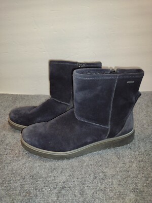 Legero 654-57 Ankle Boot Black Suede Fodr Hair Zipper Bottom Goretex W Size 8