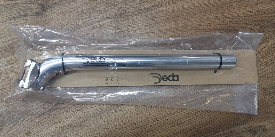 Pasador de asiento de tija de sillín de bicicleta Deda RS 01 27,2 aluminio pulido brillante para cuadro de acero Foto 3 de 4