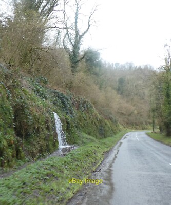 Photo 6x4 Waterfall due to heavy rain in Edbrooke Wood Bridgetown  c2020