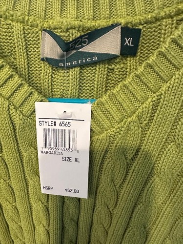 Neue Teenager Junioren 525 Amerika Mode grün 3/4 Ärmel Pullover Top XL Wert $52 - Bild 2 von 3