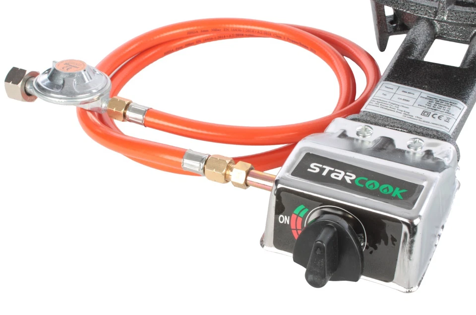 Hockerkocher Gaskocher Campingkocher Gasbrenner Wok 9kW Schlauch Druckminderer - Bild 2 von 4