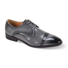 Mens Elegant Gray Basket Weave Cap Toe Oxford Dress Shoes Antonio Cerrelli 7052