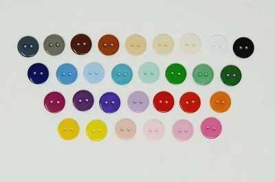 12 mm runde Smartie Knöpfe viele Farben Nähen, Stricken, Handwerk, in 6,12,18,24