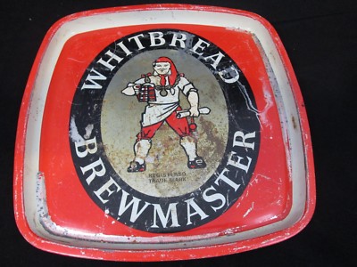 Vintage Whitbread Brewmaster Beer Tray 12'' x 12''