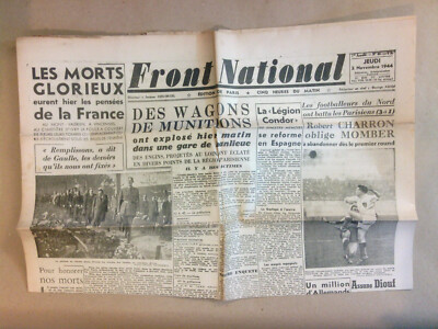JOURNAL LIBERATION / FRONT NATIONAL 65 / 2.11.1944 / DIE LEGION CONDOR REFORMIERT SICH