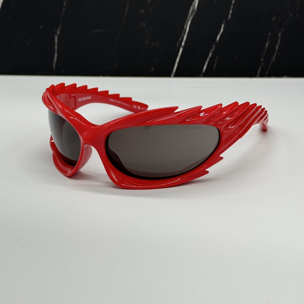 NEW BB0255S 004 BALENCIAGA RED GREY OVAL WOMEN BALENCIAGA  display picture 3