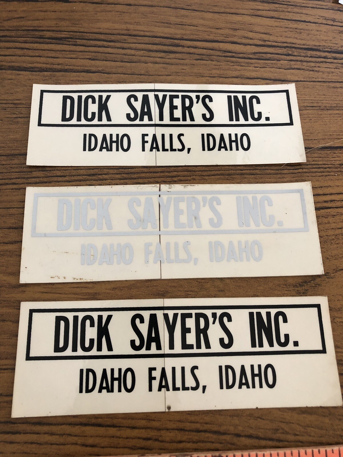 Vintage Dick Sayers Used Car Dealer Idaho Falls Idaho Sticker Decal LOT