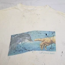 Vintage Le Grand Bleu T Shirt Large Movie Paint Splatter Artist The Big Blue