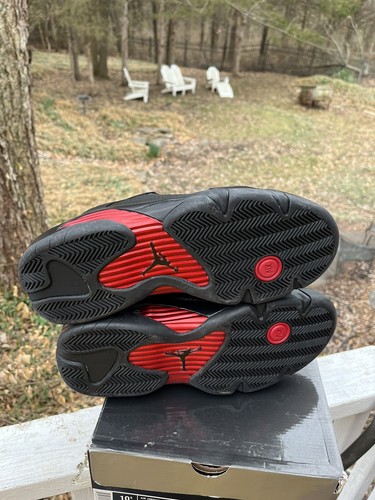 Air Jordan Retro 14 Last Shot 2011 Hombres DS Talla 10.5 Negro Rojo Amarillo Ferrari - Imagen 7 de 8