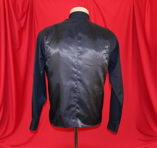 ZHELIN Silver Metallic Solid Nylon Men Formal Waistcoat Vest Size M - Picture 8 of 11