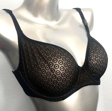 Victoria's Secret Body by Victoria Nwt Black Nude Dot Unlined Demi Bra VS