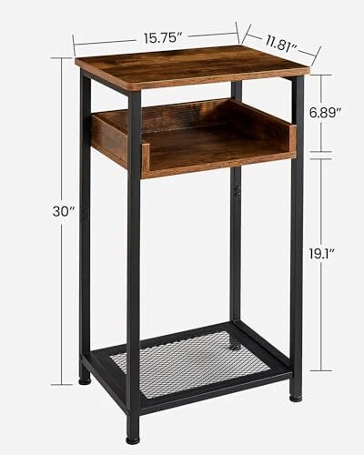 Tall Side Table Set of 2, 30 inch High End Table, Small Entryway Table,  - Image 3 of 4