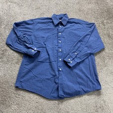 Pronto Uomo Dress Shirt Mens 15 1/2 32/33 Blue Solid Long Sleeve Button Down Top