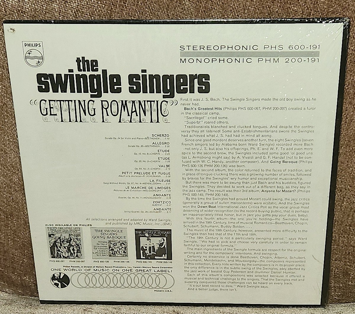 New! Sealed! THE SWINGLE SINGERS Getting Romantic - LP - 1964 MONO