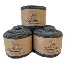Llama Wool 100 Llama Soft Baby Worsted Yarn Lot of 5 Skeins Dark Gray 9HM02