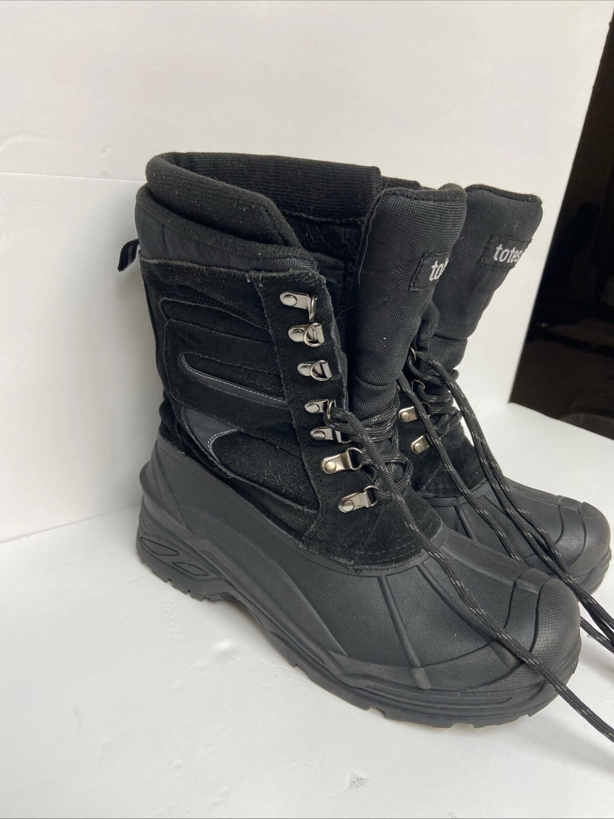 Men's Totes Waterproof Thermolite Winter Leather Boots Size 9