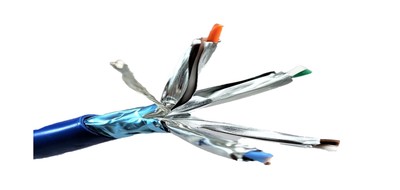 500 Feet Cat 6A Stranded & Shielded (F/FTP) CMR Riser Ethernet (26AWG) Cable-...