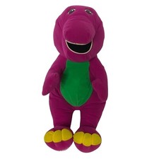 Vintage Playskool Barney Purple Dinosaur Talking Plush Stuffed Animal 14" Works