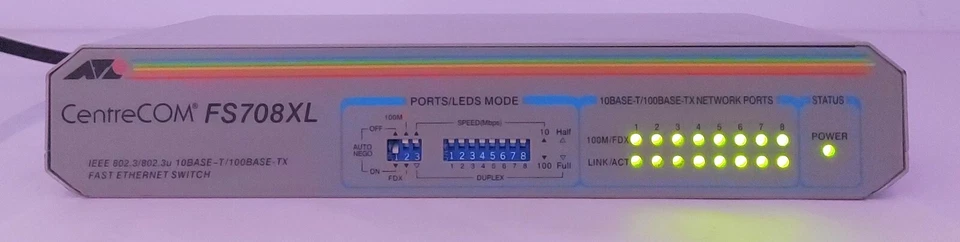 Allied Telesis Centercom FS708XL Ethernet Switch 10BASE-T / 100BASE-TX Port - Image 3 of 4