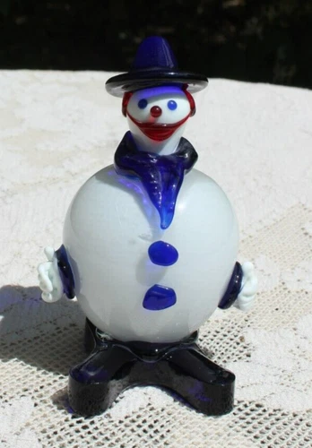 Vintage Mid Century MCM MURANO Venetian Blown Art Glass Clown Figurine