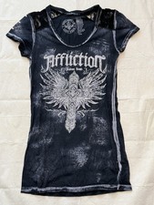 Affliction Women  s Jealous Souls Shirt. Rhinestones and Lace. Size Medium. EUC