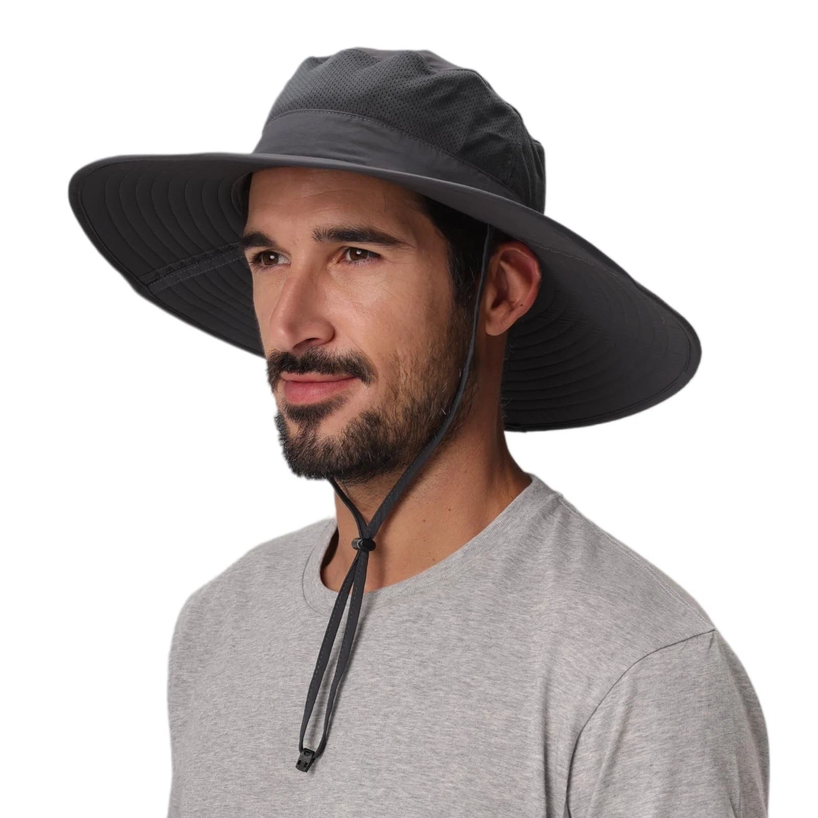 UPF50+ Mens Sun Hat Wide Brim Fishing Hat Large Brim Sun Protection Gardening...