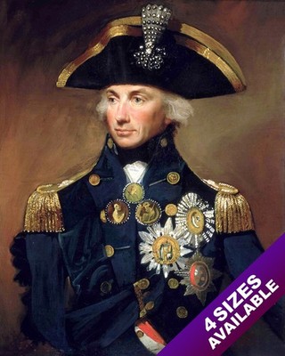 BRITISH ROYAL NAVY ADMIRAL LORD NELSON PORTRAIT PAINTING ART REAL CANVAS PRINT