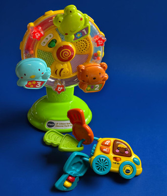 (Video)  2 VTech Beep & Go Baby Keys 8'' & Spin and Discover Ferris Wheel Toy