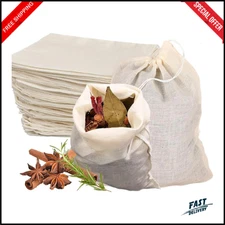 50PCS Spice Bags for Cooking-Reusable Tea Bags,Reusable Sachet Drawstring Packin