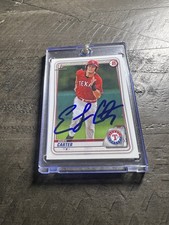 EVAN CARTER Signed IP Autograph 2020 BOWMAN DRAFT 1st PROSPECT #BD126 AU RANGERS