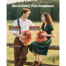 Unique Cajon Box Drum, with Internal  Guitar Strings, Portable Wooden Percussion