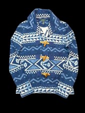Vintage Ralph Lauren Blue Southwest Aztec Indian Toggle Button Jackets Sz M
