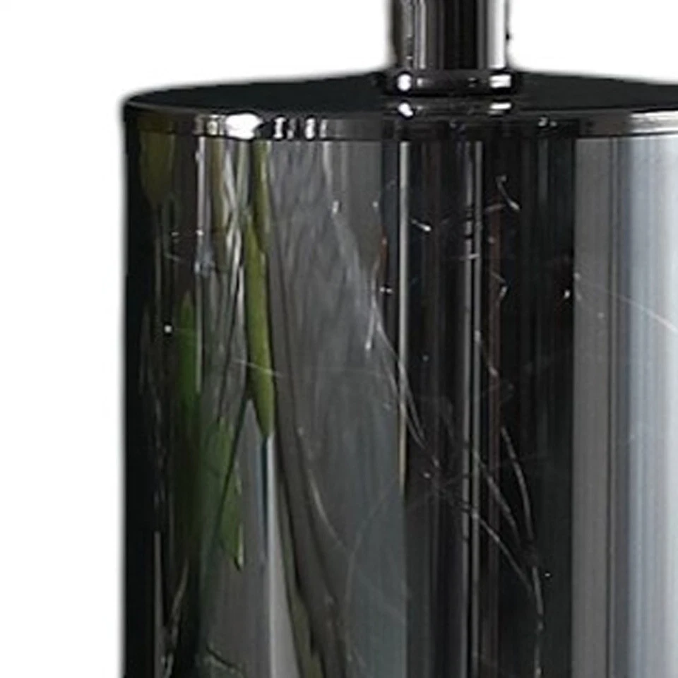 21" Glass LED Cylinder Table Lamp with Nightlight and White Drum Shade - Image 4 of 4