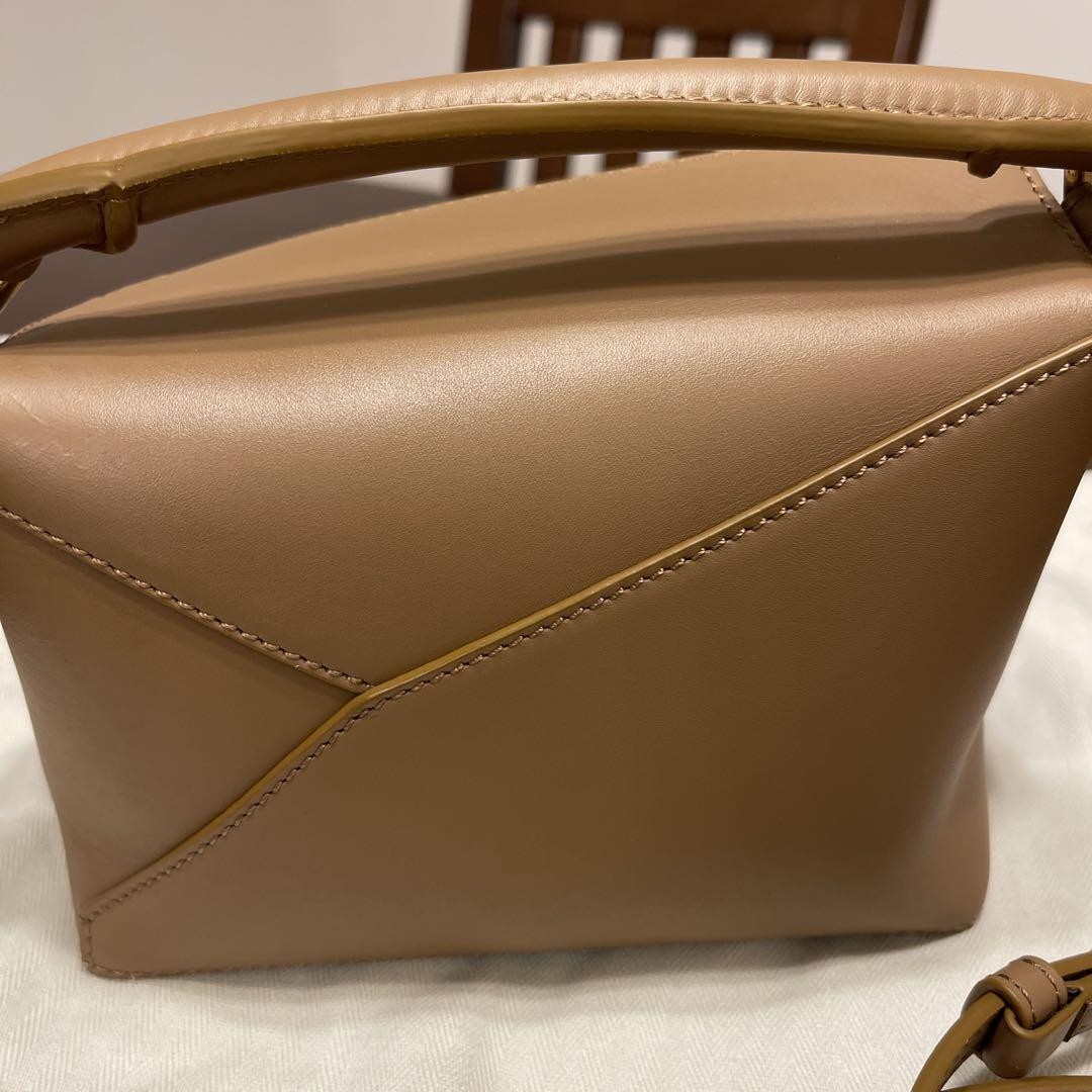 その他 LOEWE Loewe Dark Khaki Geen Pebbled Leather Large Puzzle Edge Bag