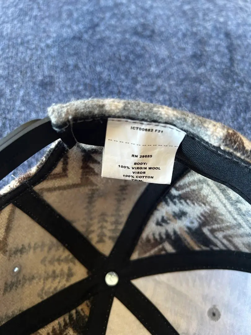 Pendleton Native Pattern Snapback Cap Gray Wool B… - image 3