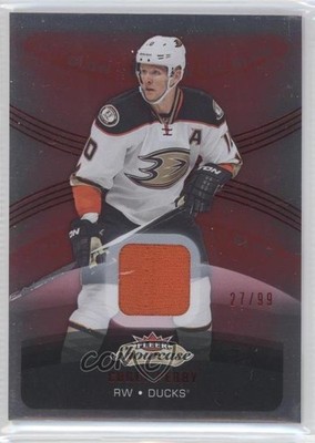 2015-16 Upper Deck Fleer Showcase Materials Red Glow 27/99 Corey Perry #65 0f8