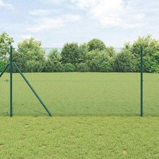 WALPLUS Welded Wire Fence with 7 Posts Green 1.2x10 m Steel