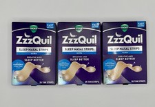 3 PACK 78 strips  - Vicks ZzzQuil Ultra Sleep Nasal Strips, Fast acting - Tan