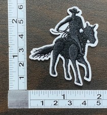 Cowboy Riding Horse Wild West Country Embroidered Iron On Patch
