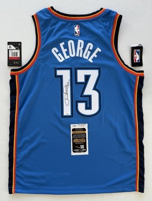 Paul George Signed Oklahoma City Thunder Jersey JSA COA #13 76ers