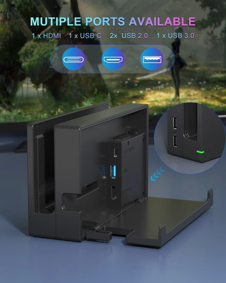 Dock Station for Switch/Switch OLED, Replacement 3-in-1 TV Dock Set with Orig... - Image 2 of 4