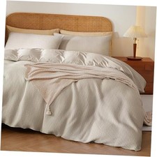 100 Egyptian Cotton Duvet Cover Set King 104" x 90" Beige No Comforter 