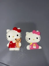 2 Pairs Large Sanrio Hello Kitty & My Melody Flat Back Resin Cabochons Kawaii