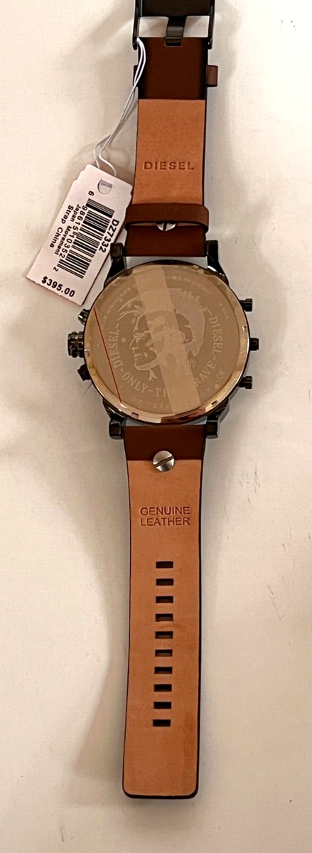 DIESEL DZ7332 Mr DADDY 2.0 Gunmetal/Brown Leather Strap