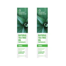Desert Essence Natural Tea Tree Oil Fennel Fluoride Free Toothpaste 2 Pack