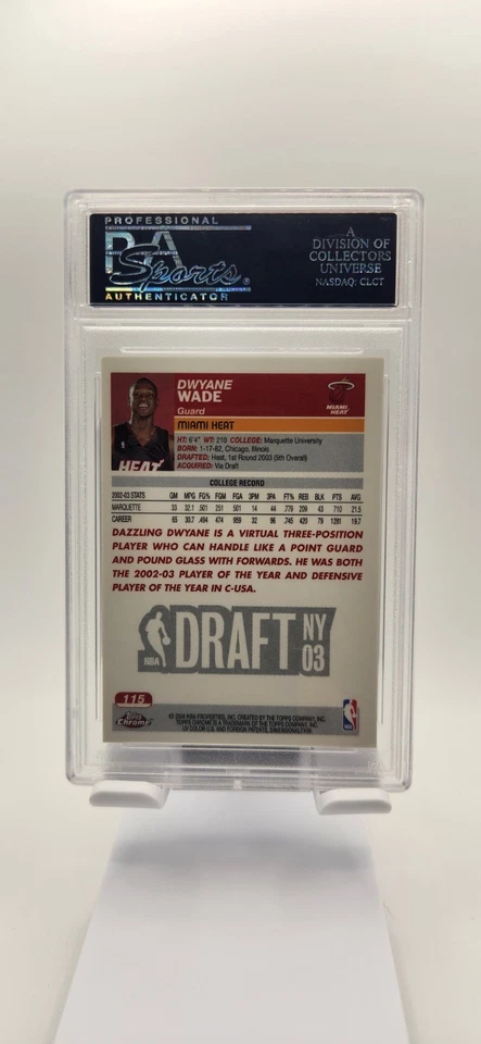 2003-04 Topps Chrome - Dwyane Wade #115 (RC) PSA 8 - Image 2 of 2