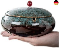Jaief Keramik-Aschenbecher Mit Deckel, Winddicht, Zigaretten-Aschenbecher FüR